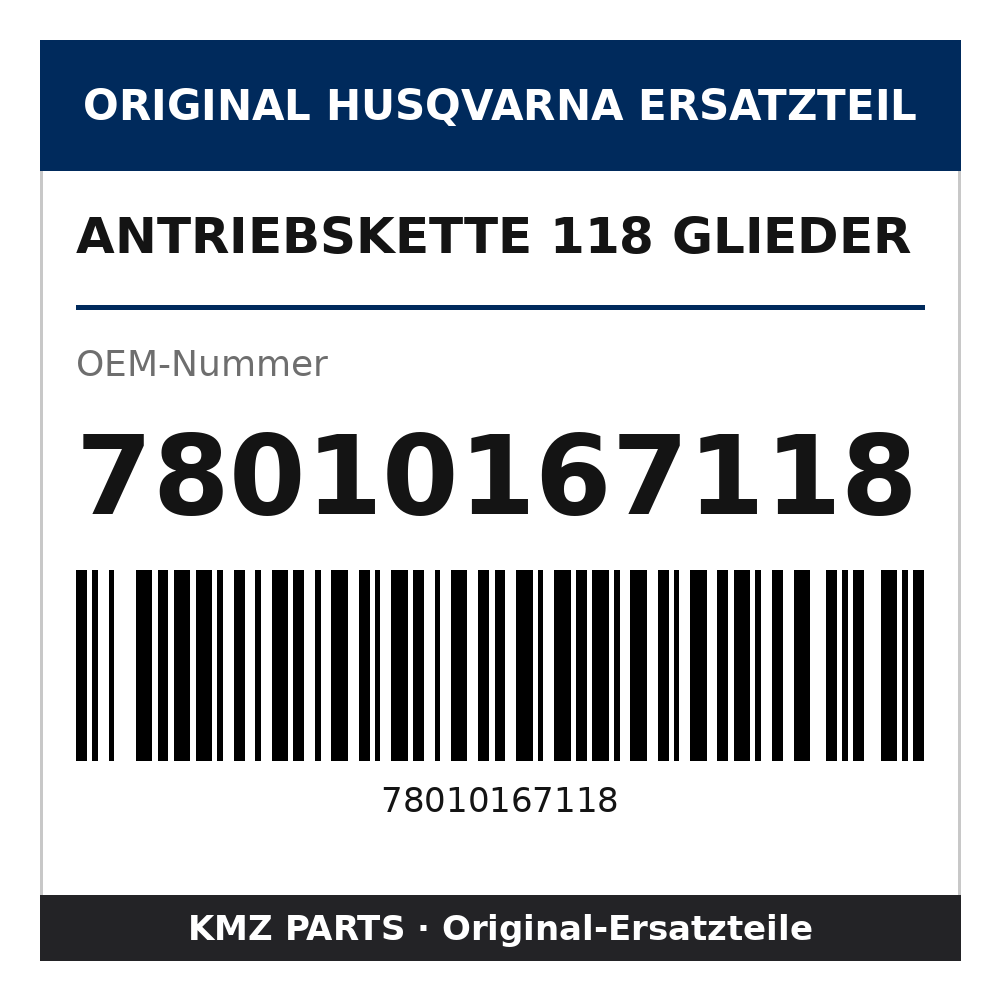 Husqvarna Original Antriebskette 118 Glieder 78010167118