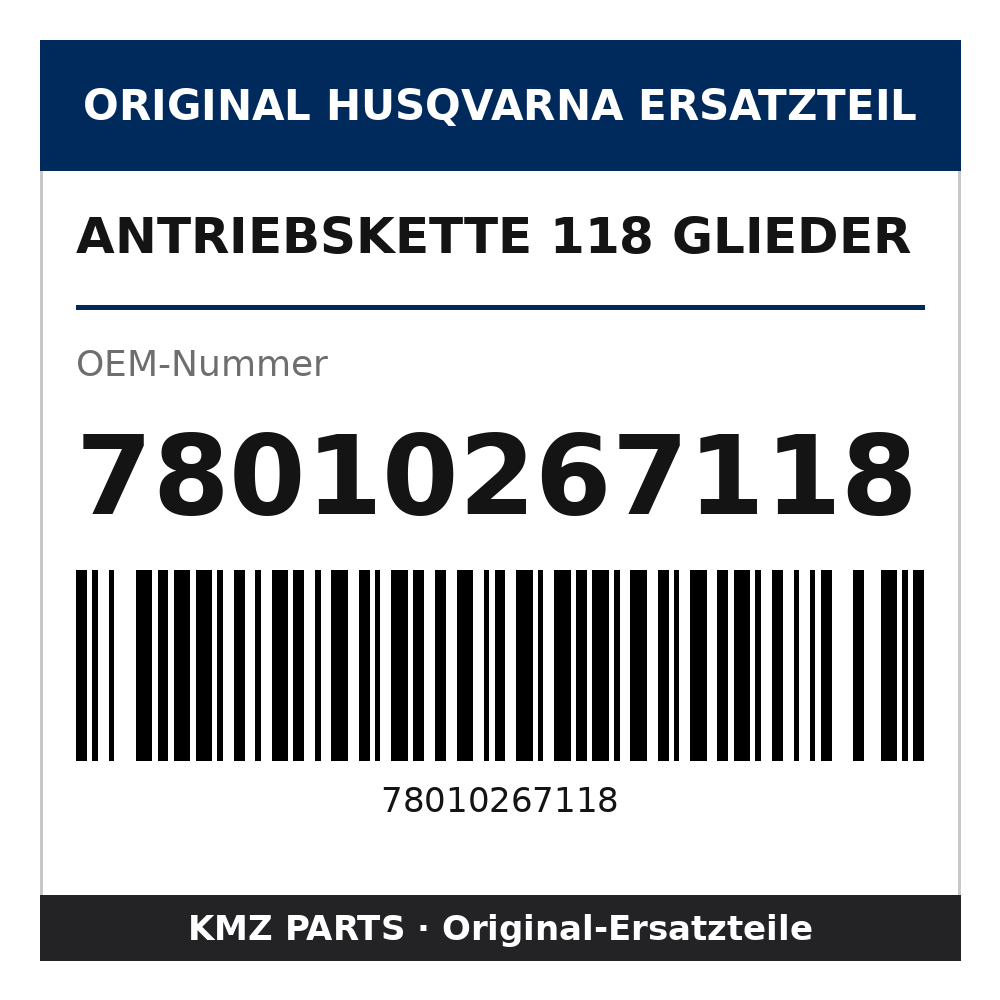 Husqvarna Original Antriebskette 118 Glieder 78010267118