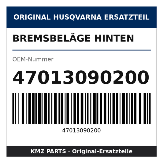 Husqvarna Original Bremsbeläge hinten 47013090200