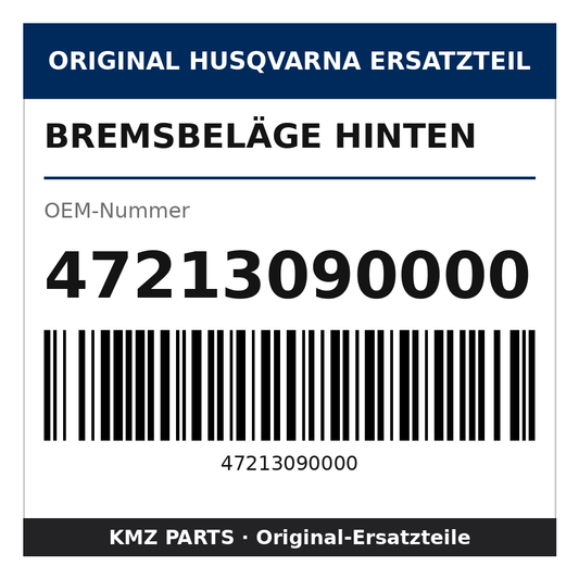 Husqvarna Original Bremsbeläge hinten 47213090000