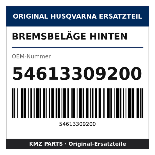 Husqvarna Original Bremsbeläge hinten 54613309200