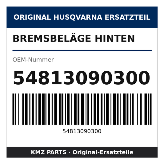 Husqvarna Original Bremsbeläge hinten 54813090300