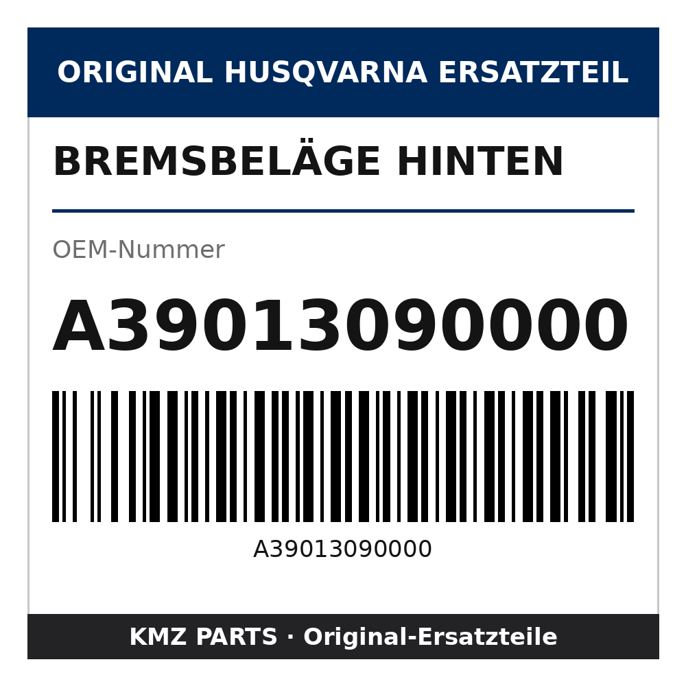 Husqvarna Original Bremsbeläge hinten A39013090000