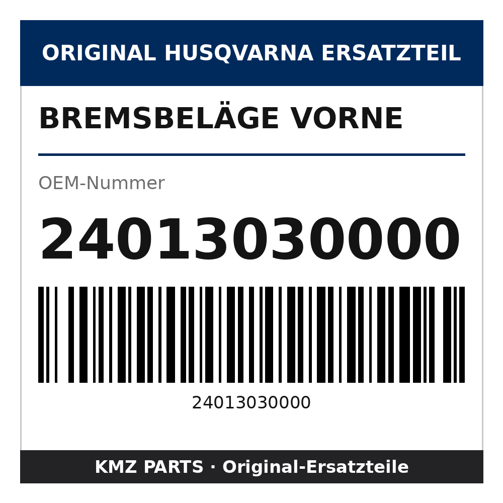 Husqvarna Original Bremsbeläge vorne 24013030000