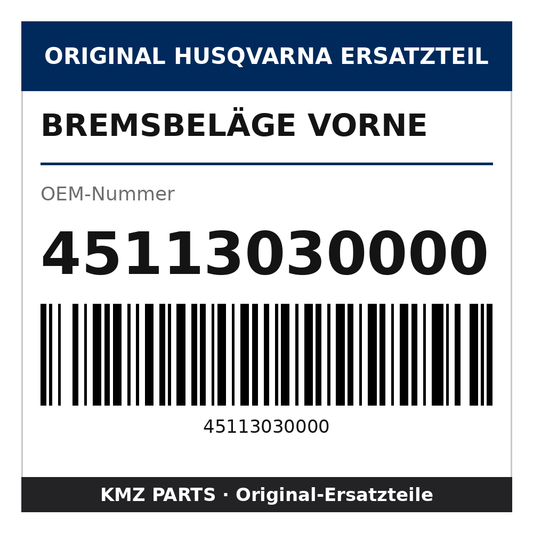 Husqvarna Original Bremsbeläge vorne 45113030000
