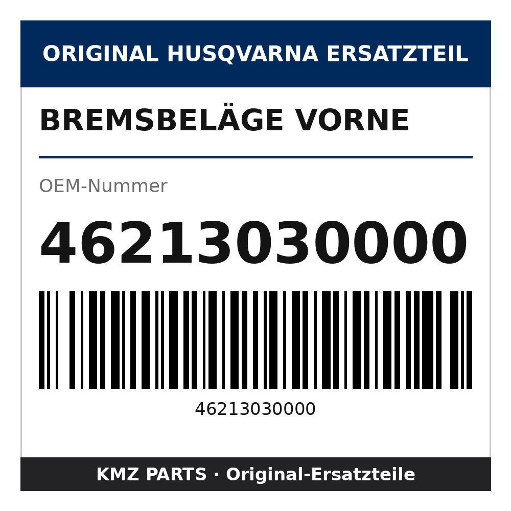 Husqvarna Original Bremsbeläge vorne 46213030000