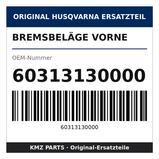 Husqvarna Original Bremsbeläge vorne 60313130000