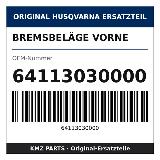 Husqvarna Original Bremsbeläge vorne 64113030000