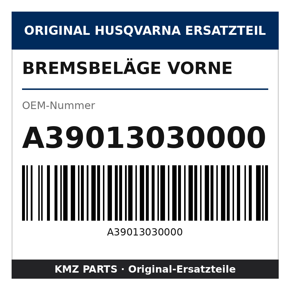 Husqvarna Original Bremsbeläge vorne A39013030000