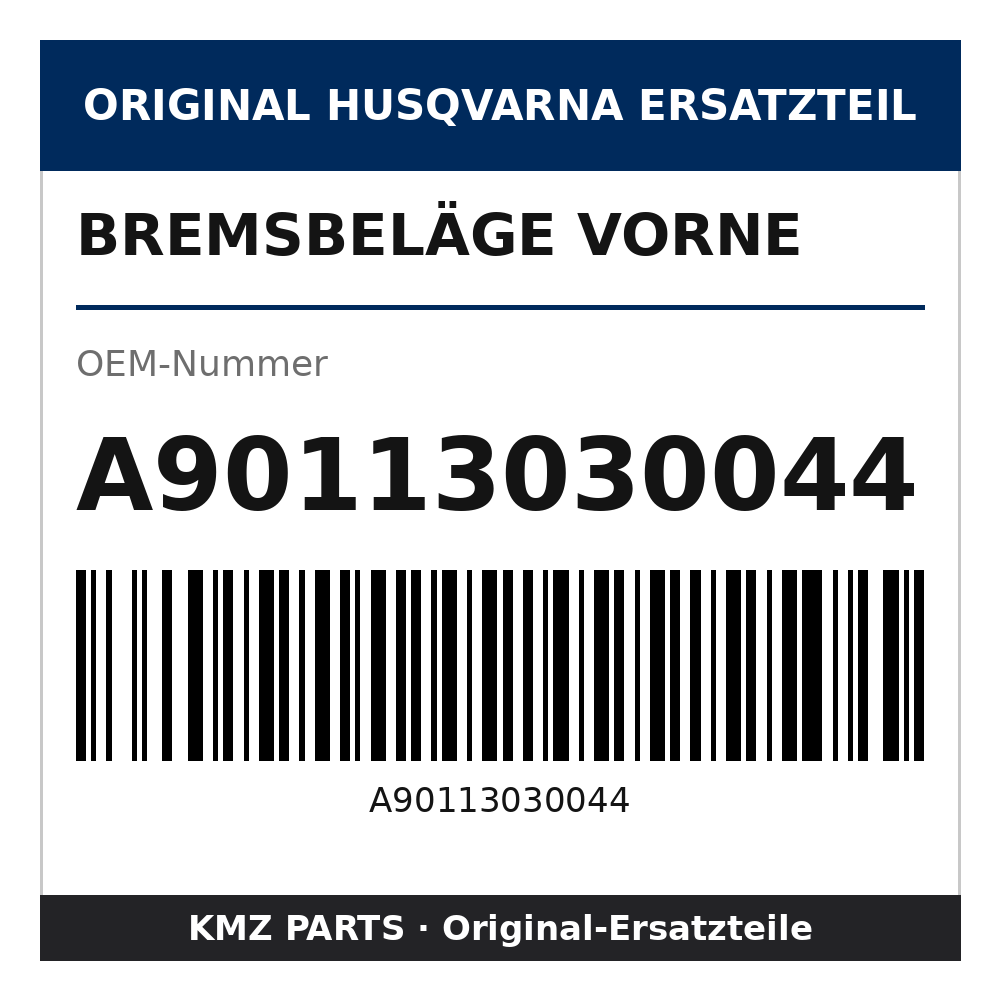 Husqvarna Original Bremsbeläge vorne A90113030044