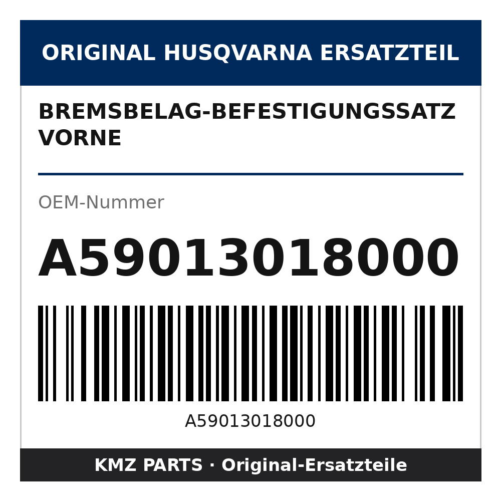Husqvarna Original Bremsbelag-Befestigungssatz vorne A59013018000