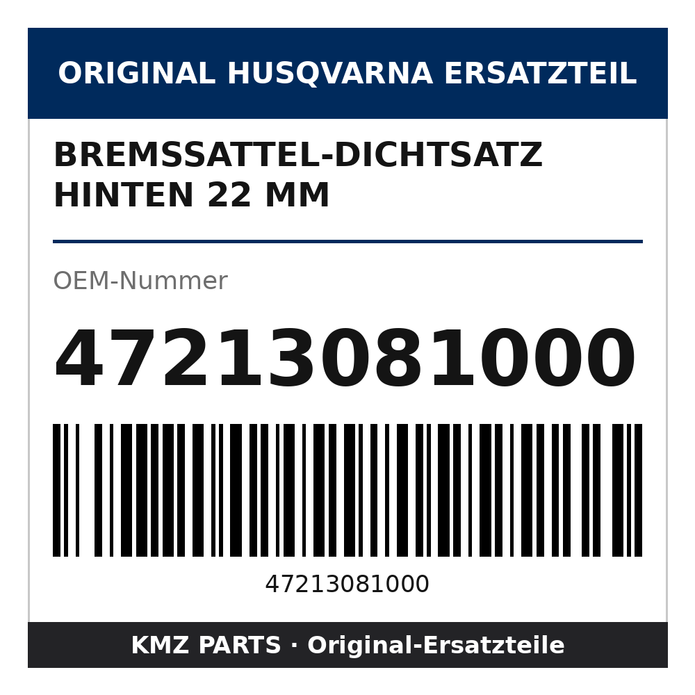 Husqvarna Original Bremssattel-Dichtsatz hinten 22 mm 47213081000