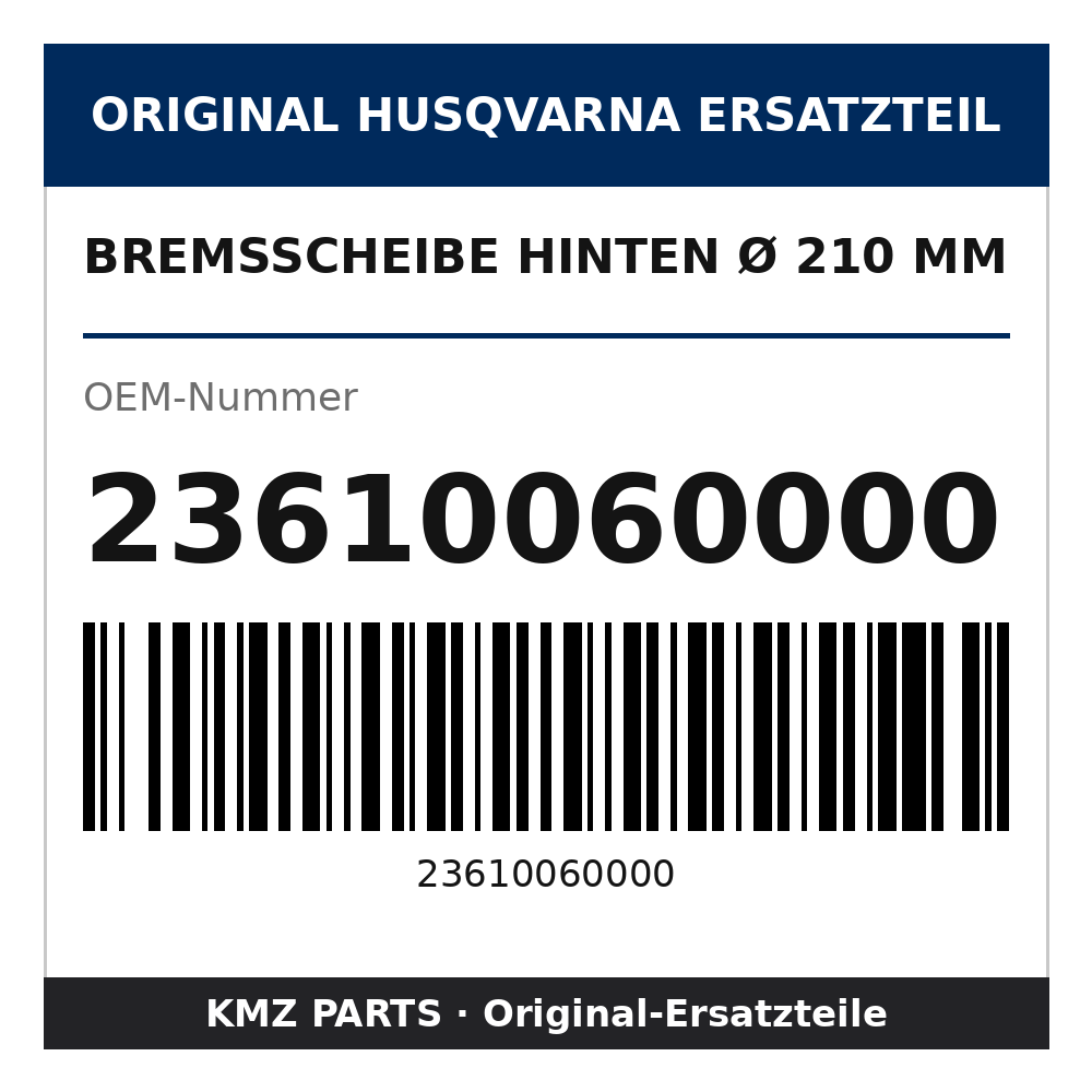 Husqvarna Original Bremsscheibe hinten Ø 210 mm 23610060000