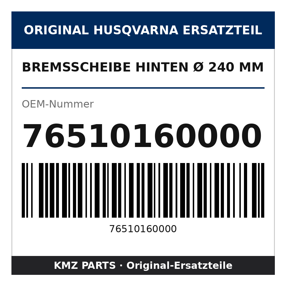 Husqvarna Original Bremsscheibe hinten Ø 240 mm 76510160000