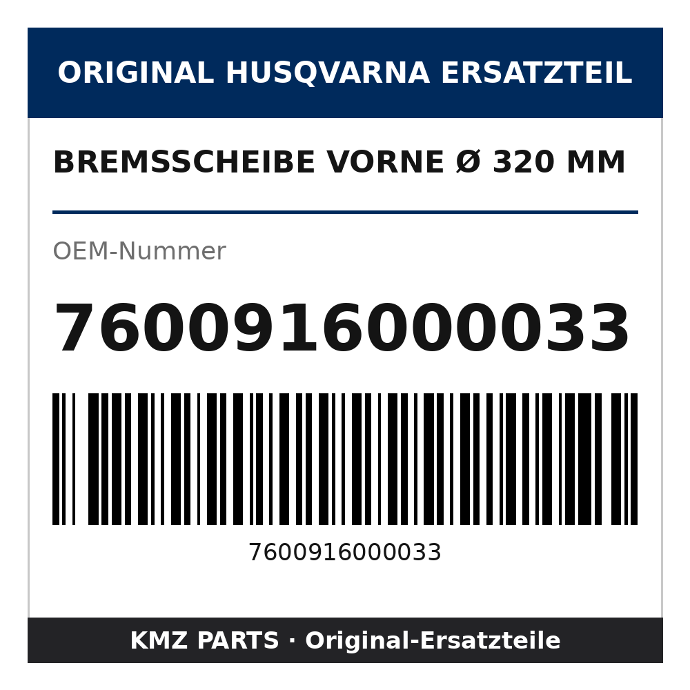 Husqvarna Original Bremsscheibe vorne Ø 320 mm 7600916000033