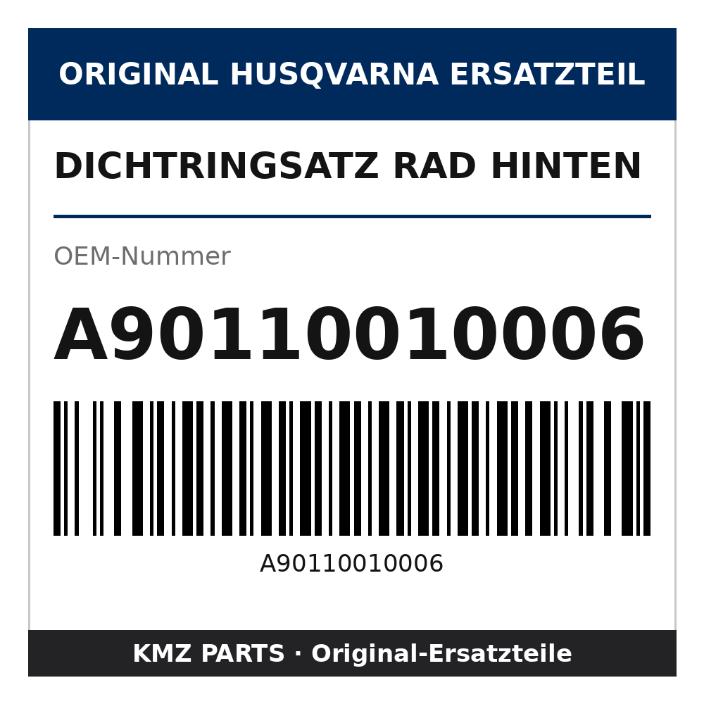 Husqvarna Original Dichtringsatz Rad hinten A90110010006