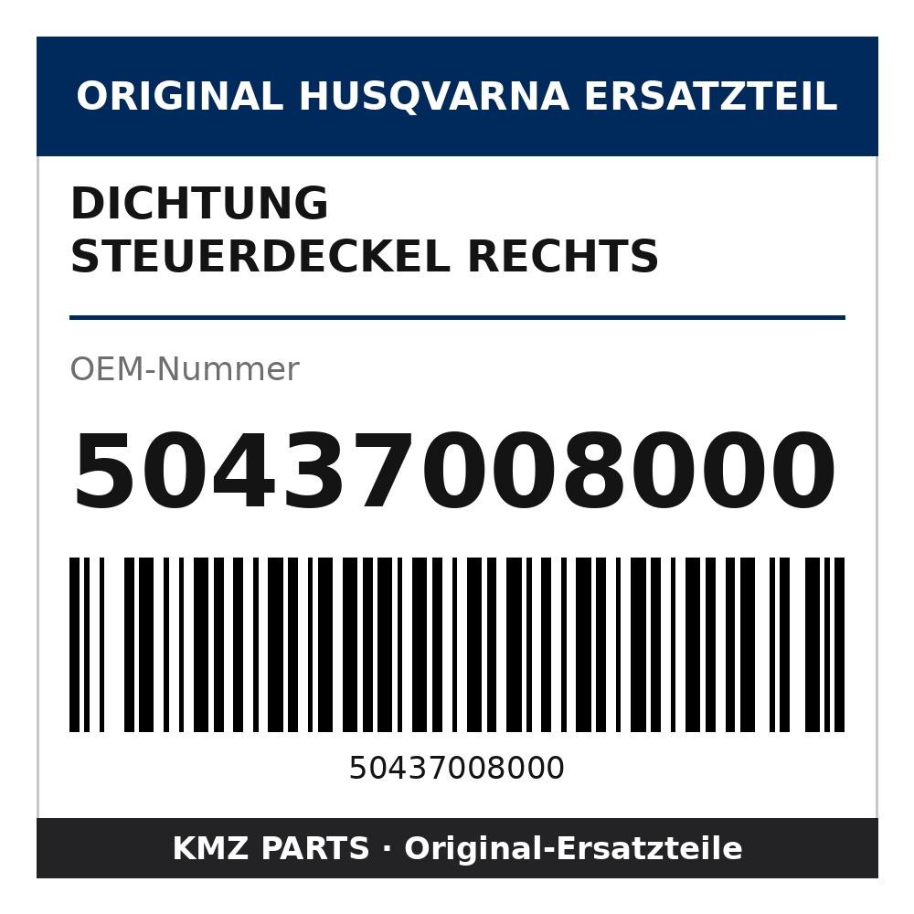 Husqvarna Original Dichtung Steuerdeckel rechts 50437008000