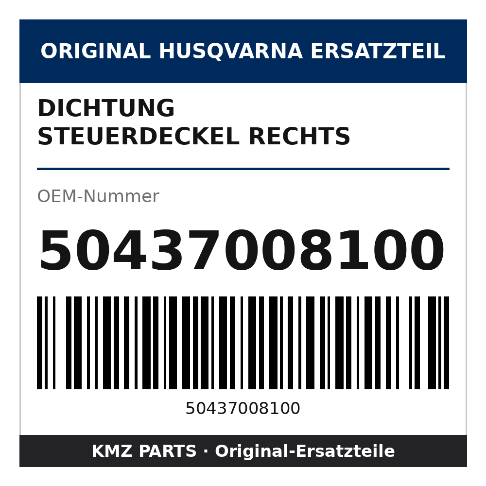 Husqvarna Original Dichtung Steuerdeckel rechts 50437008100