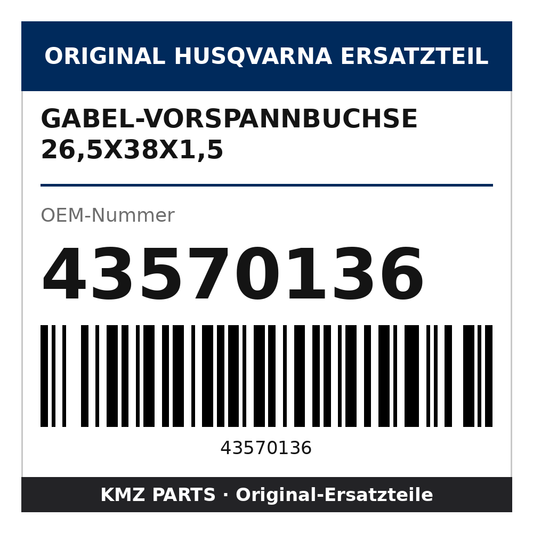 Husqvarna Original Gabel-Vorspannbuchse 26,5x38x1,5 43570136