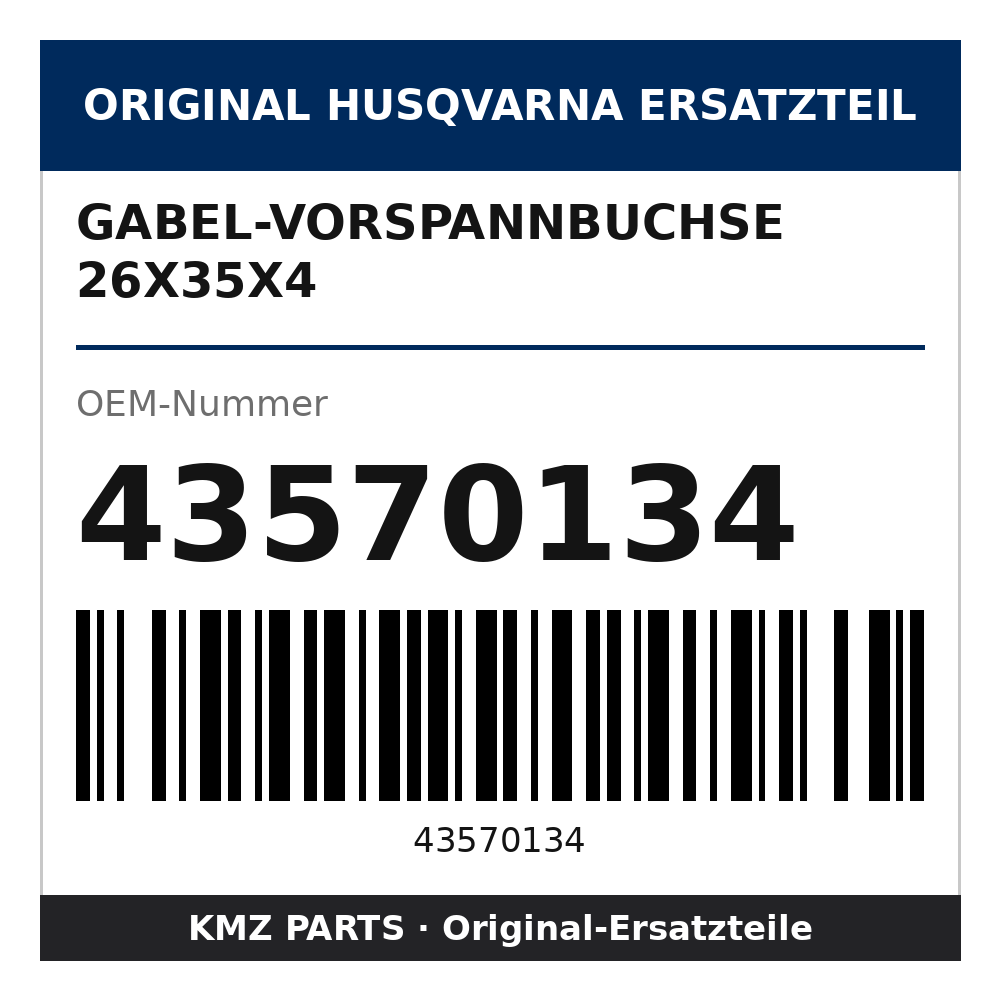 Husqvarna Original Gabel-Vorspannbuchse 26x35x4 43570134