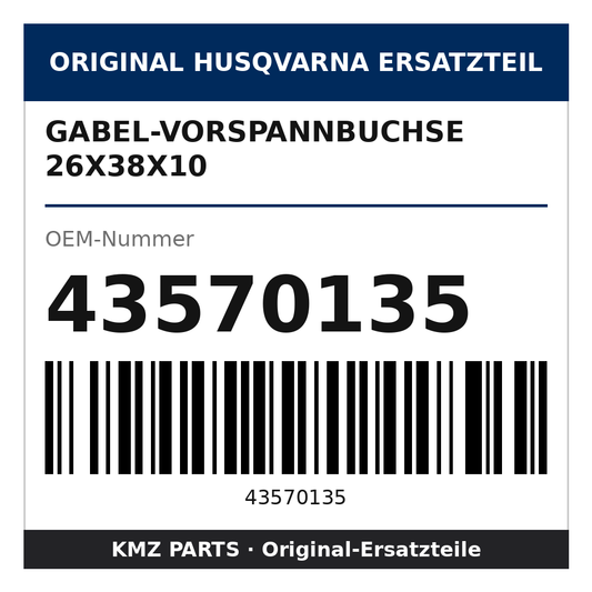 Husqvarna Original Gabel-Vorspannbuchse 26x38x10 43570135