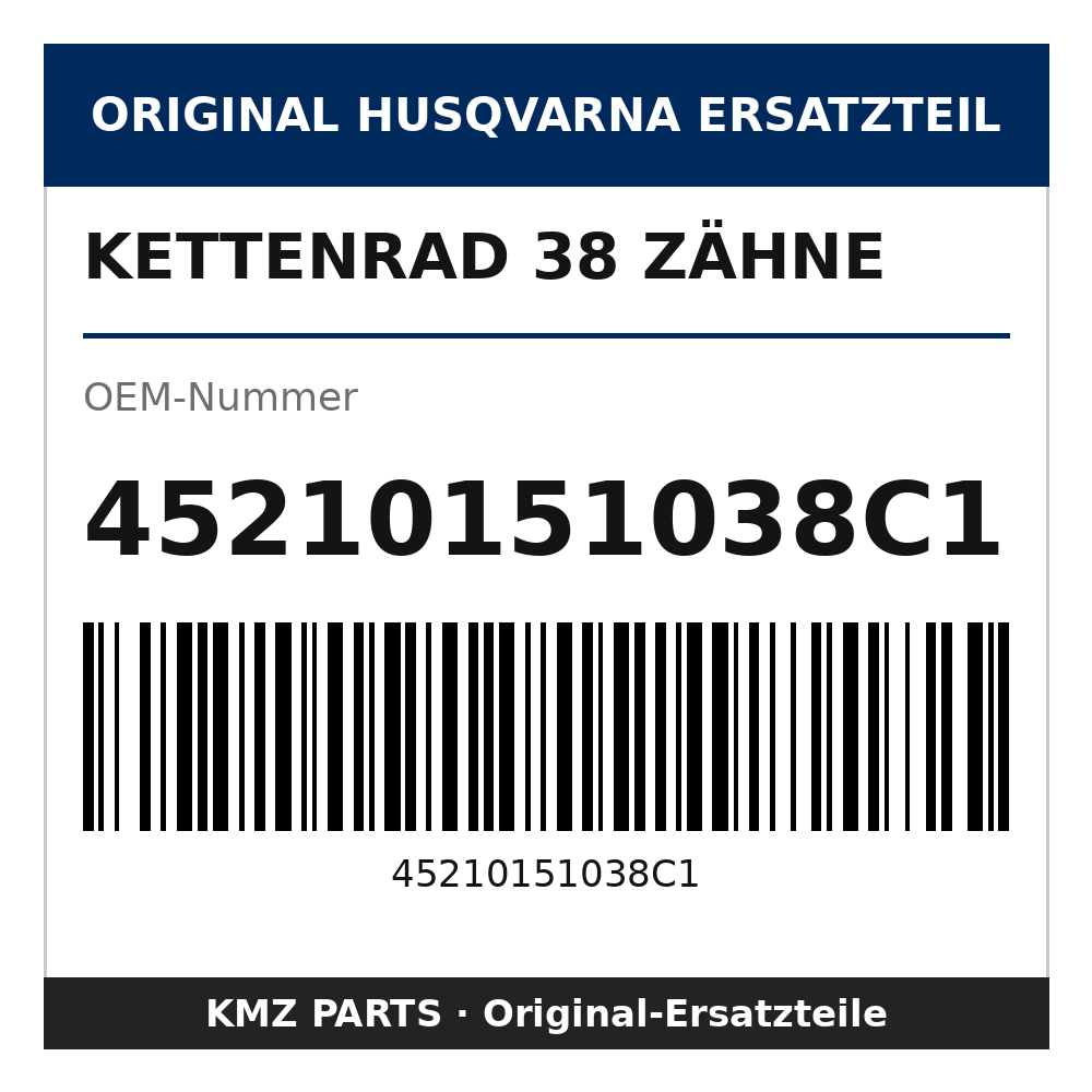 Husqvarna Original Kettenrad 38 Zähne 45210151038C1