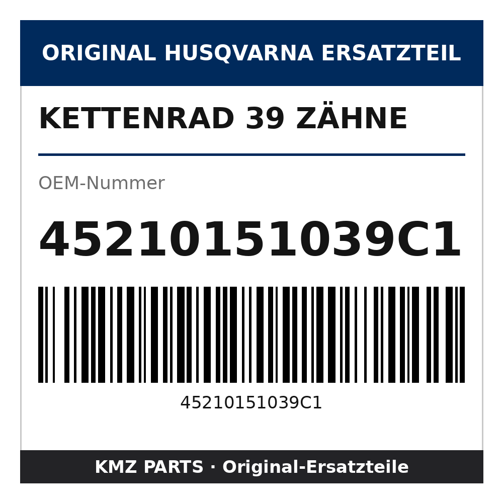 Husqvarna Original Kettenrad 39 Zähne 45210151039C1