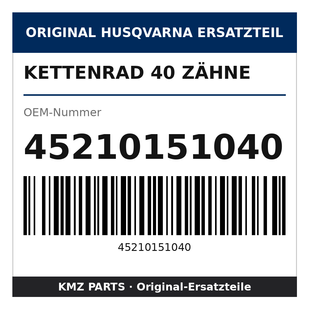 Husqvarna Original Kettenrad 40 Zähne 45210151040