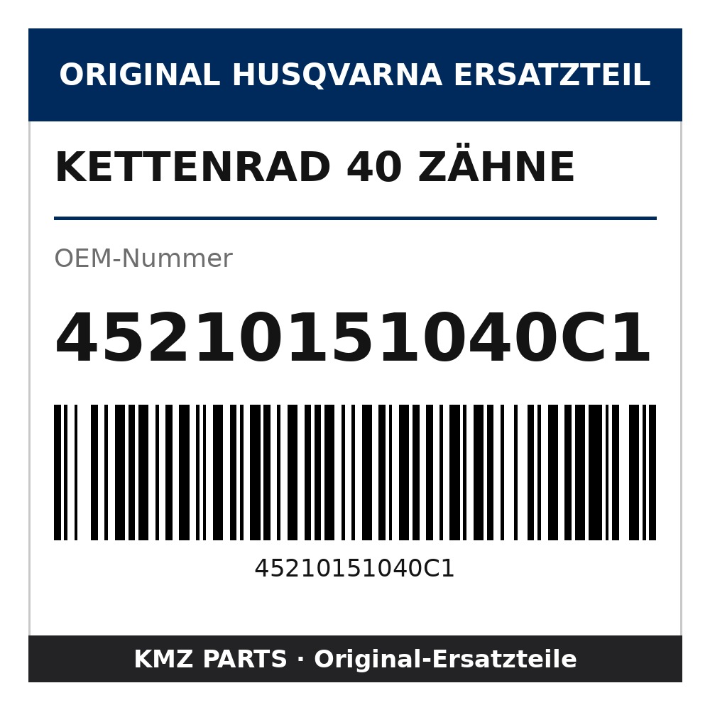 Husqvarna Original Kettenrad 40 Zähne 45210151040C1
