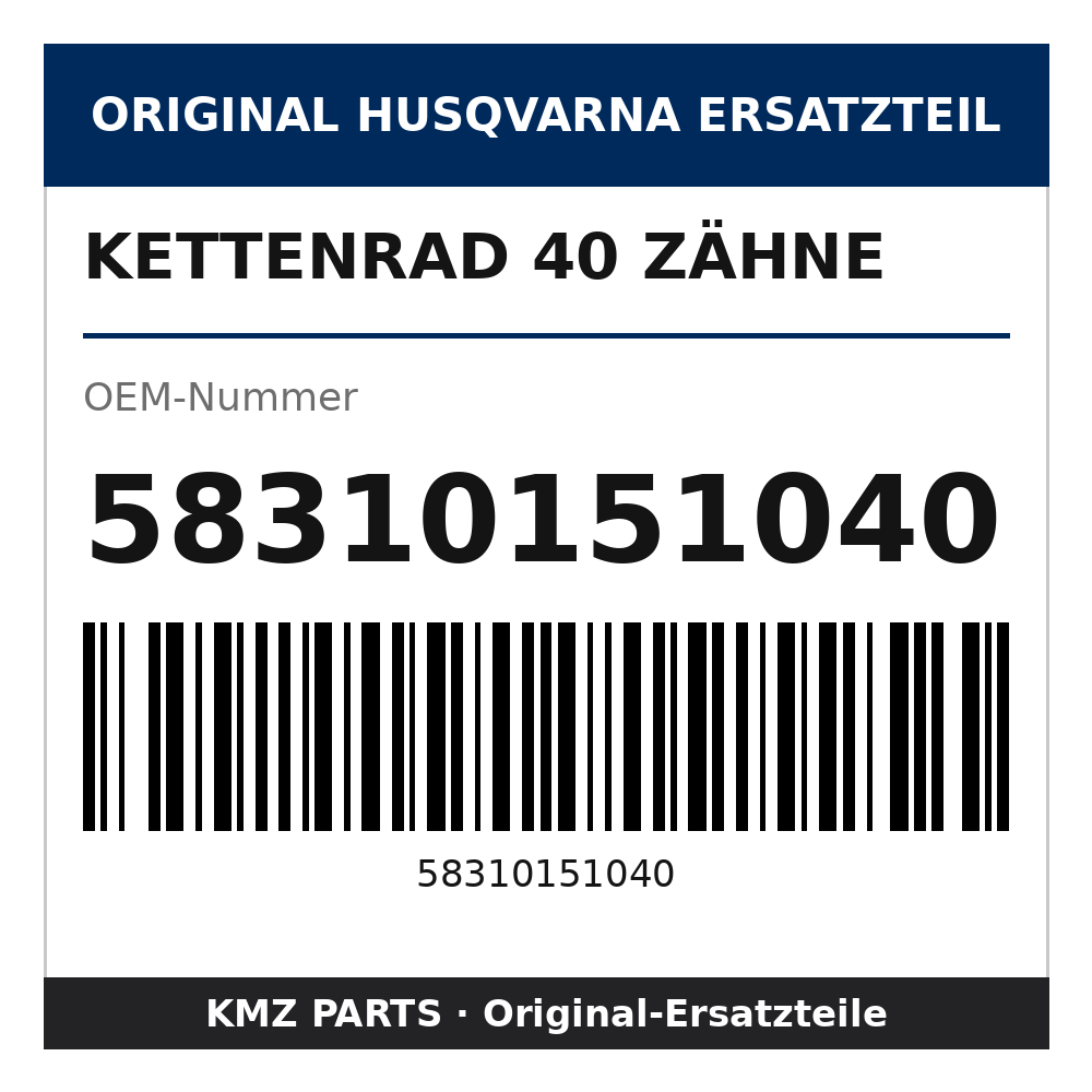 Husqvarna Original Kettenrad 40 Zähne 58310151040