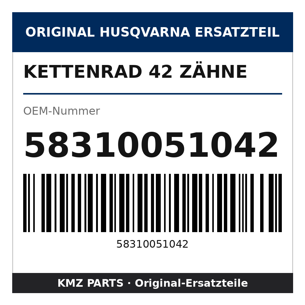 Husqvarna Original Kettenrad 42 Zähne 58310051042