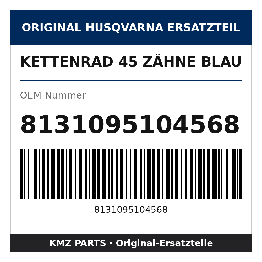 Husqvarna Original Kettenrad 45 Zähne blau 8131095104568