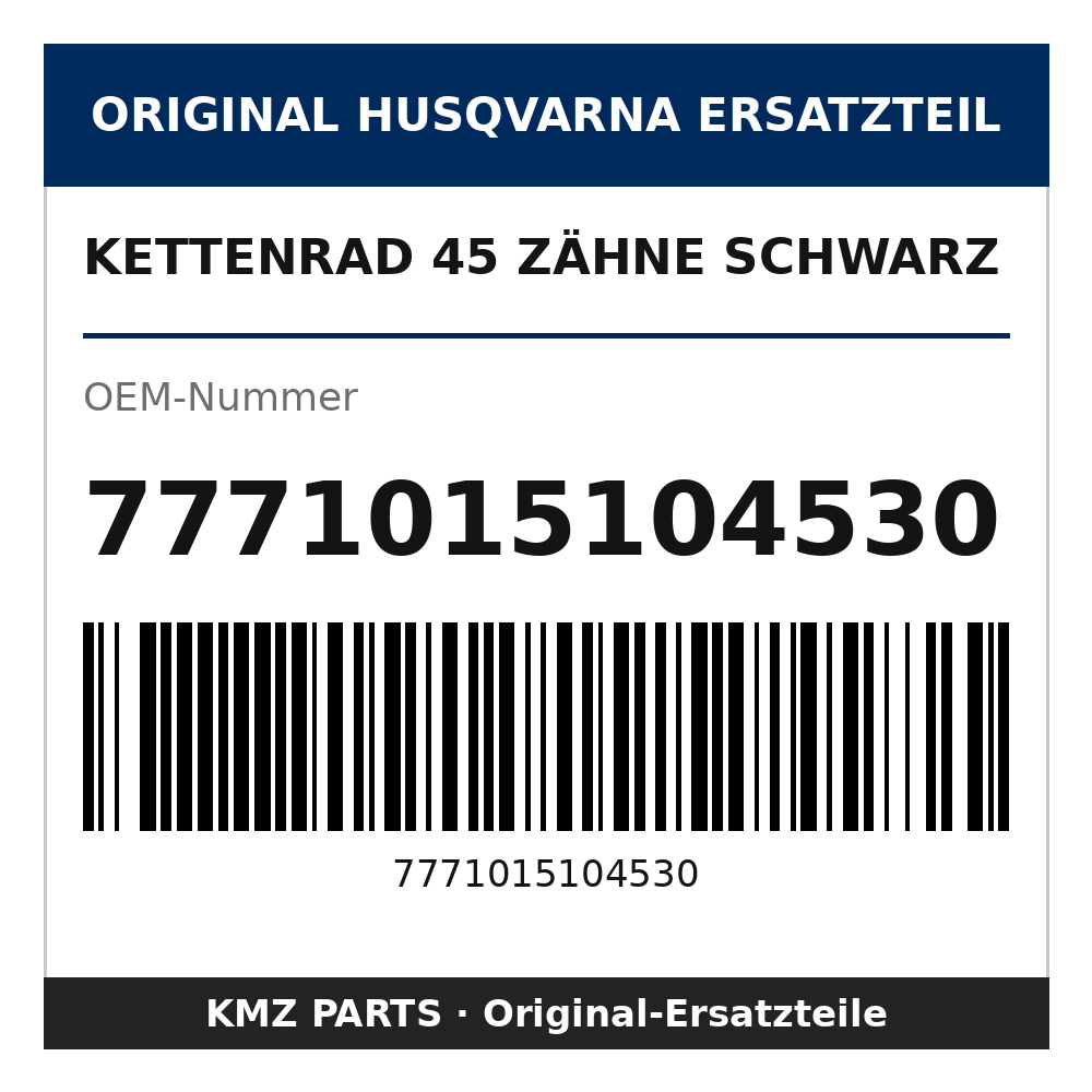 Husqvarna Original Kettenrad 45 Zähne schwarz 7771015104530