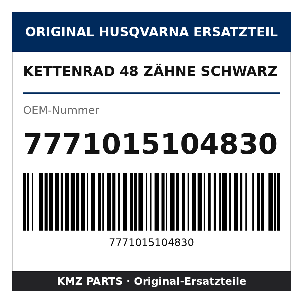 Husqvarna Original Kettenrad 48 Zähne schwarz 7771015104830
