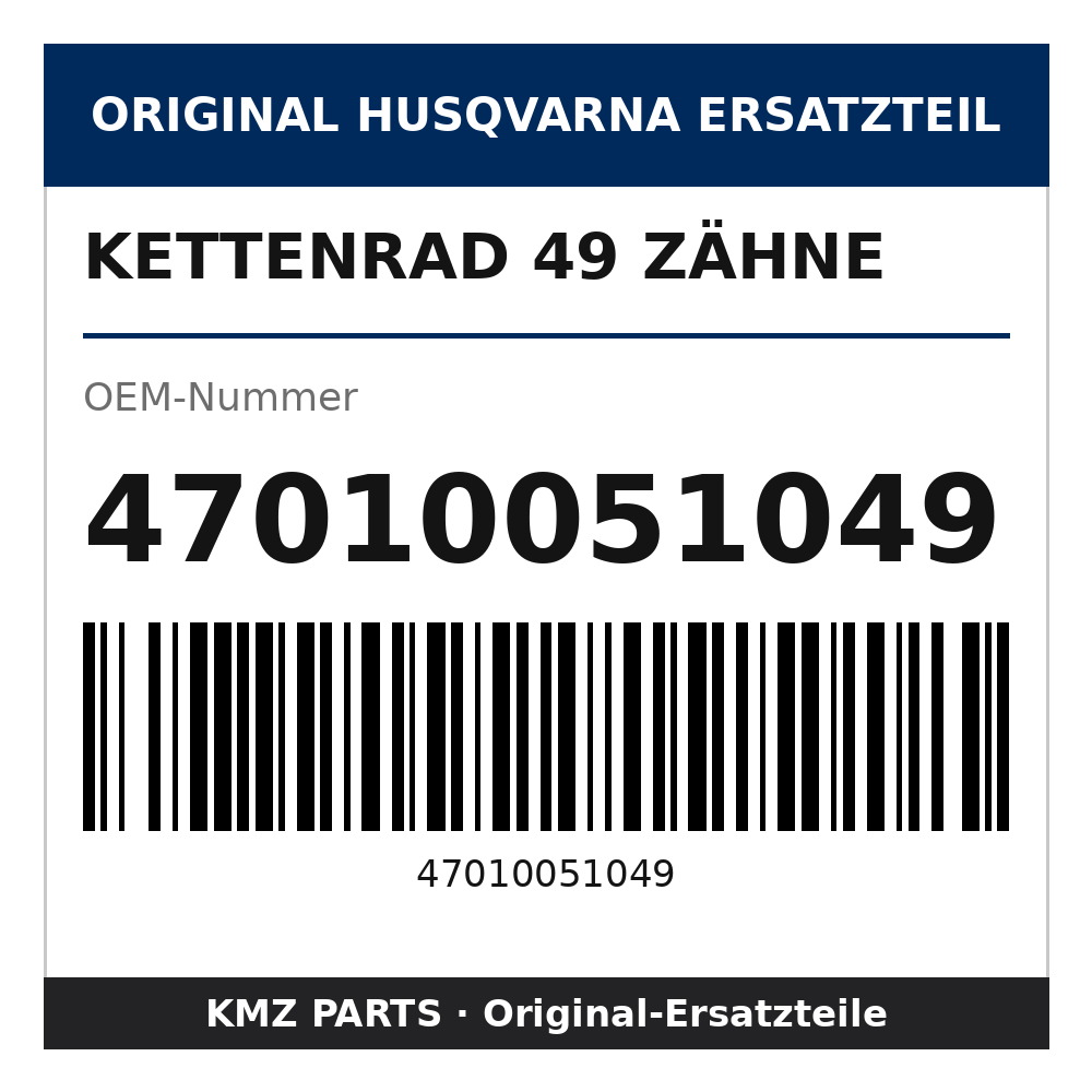 Husqvarna Original Kettenrad 49 Zähne 47010051049