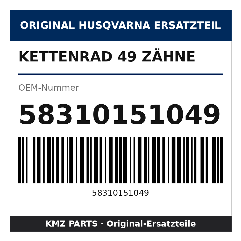 Husqvarna Original Kettenrad 49 Zähne 58310151049