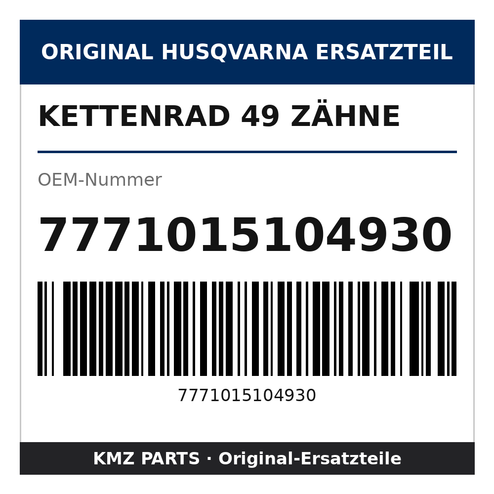 Husqvarna Original Kettenrad 49 Zähne 7771015104930