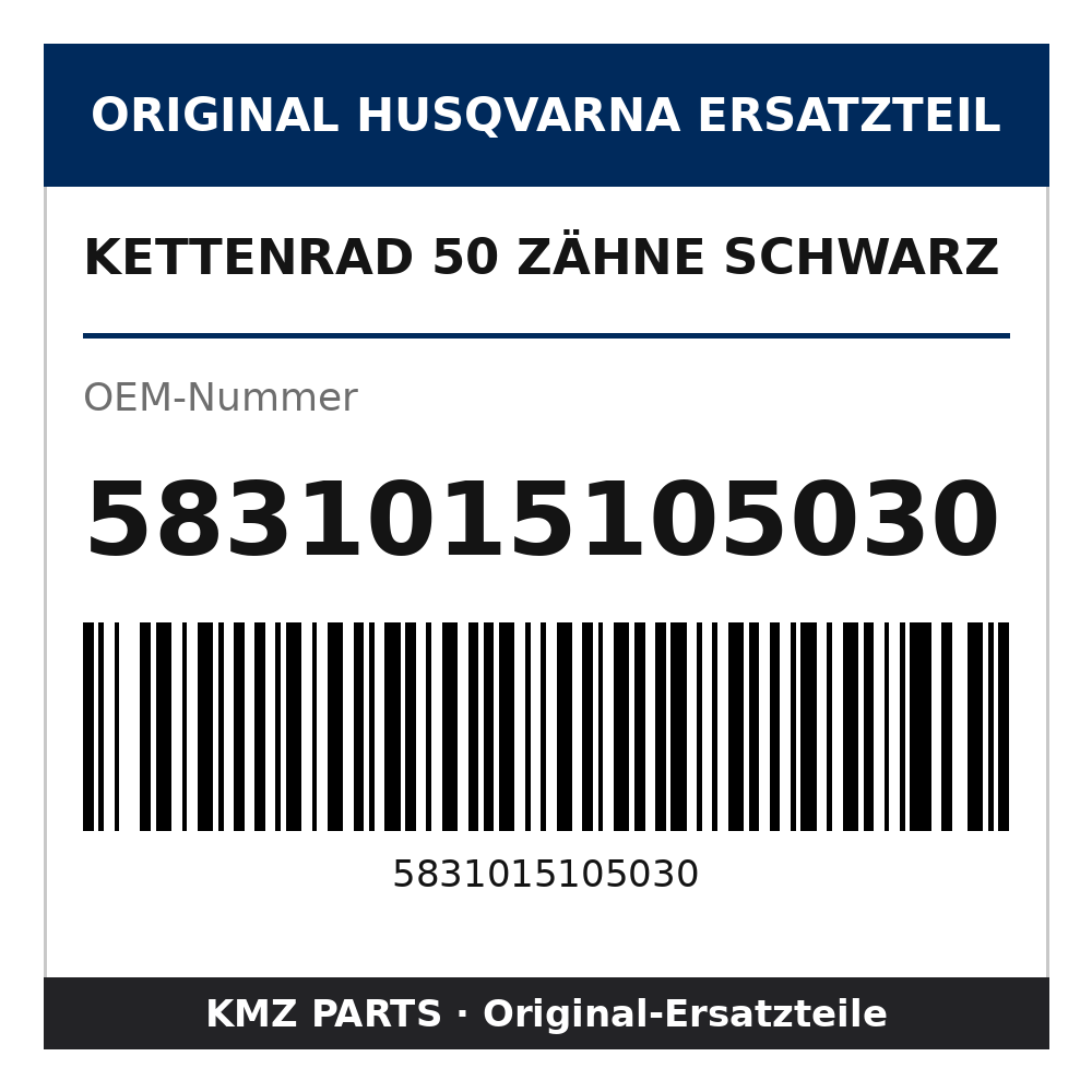 Husqvarna Original Kettenrad 50 Zähne schwarz 5831015105030