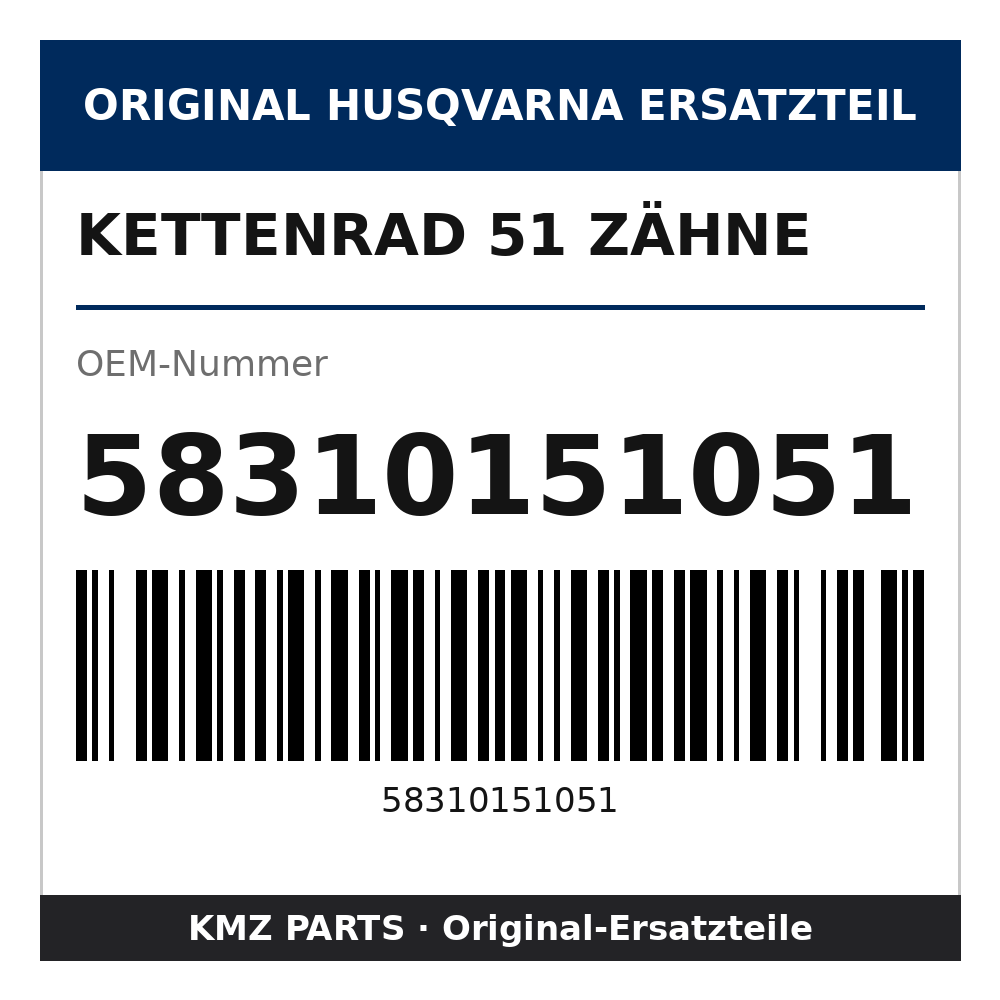 Husqvarna Original Kettenrad 51 Zähne 58310151051