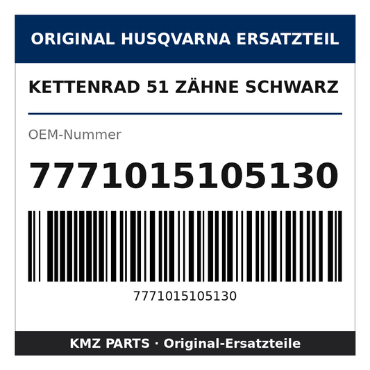 Husqvarna Original Kettenrad 51 Zähne schwarz 7771015105130