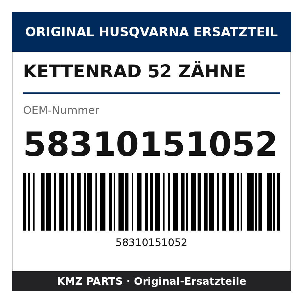 Husqvarna Original Kettenrad 52 Zähne 58310151052