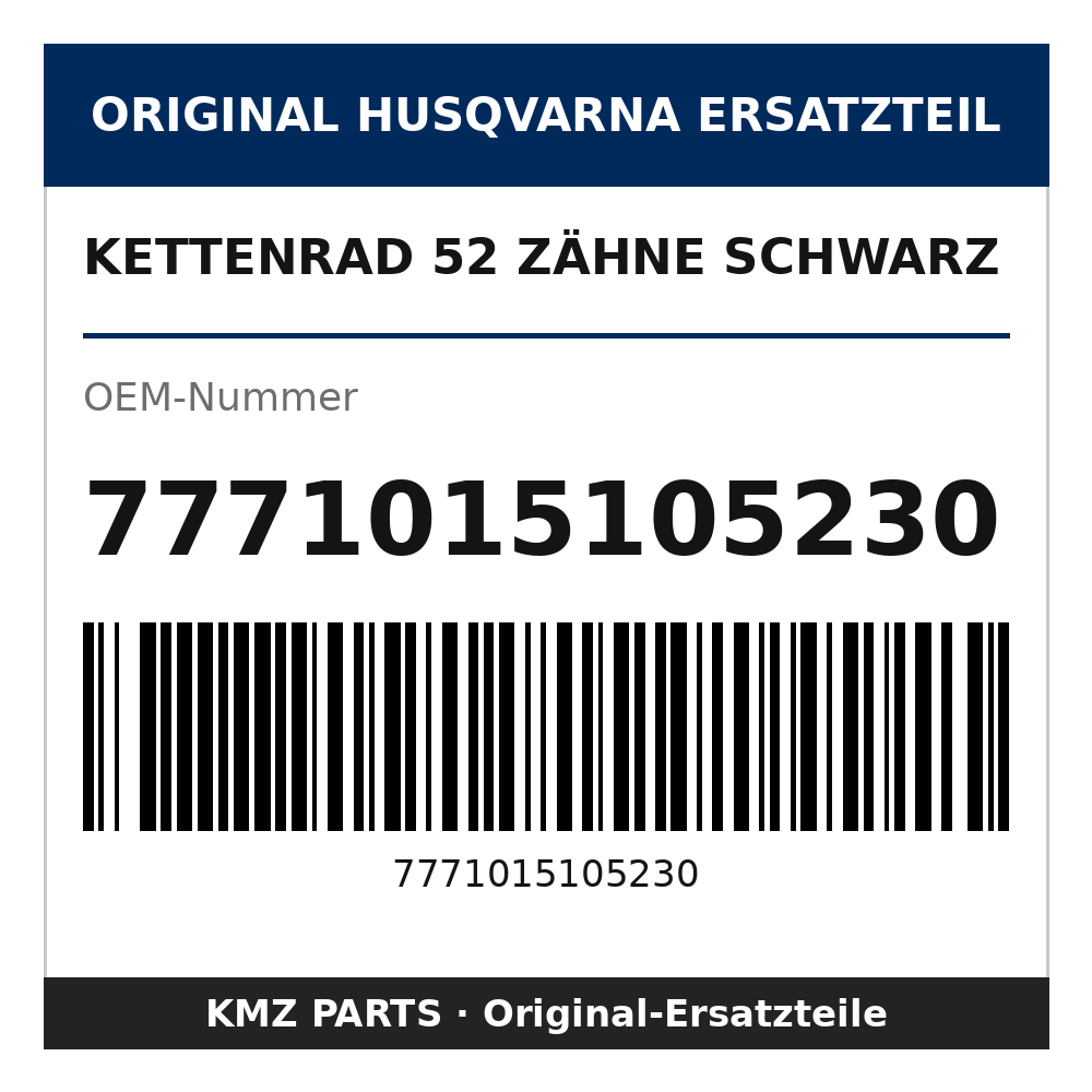 Husqvarna Original Kettenrad 52 Zähne schwarz 7771015105230