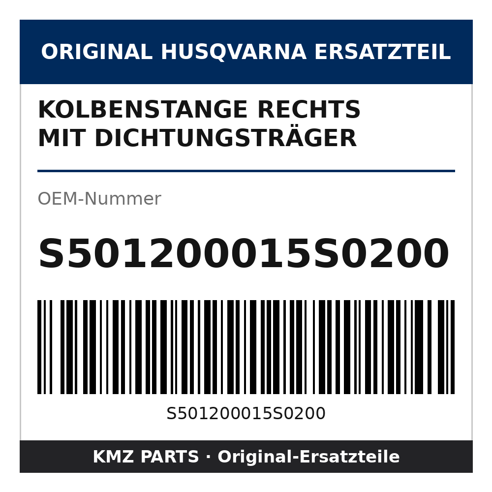 Husqvarna Original Kolbenstange rechts mit Dichtungsträger S501200015S0200