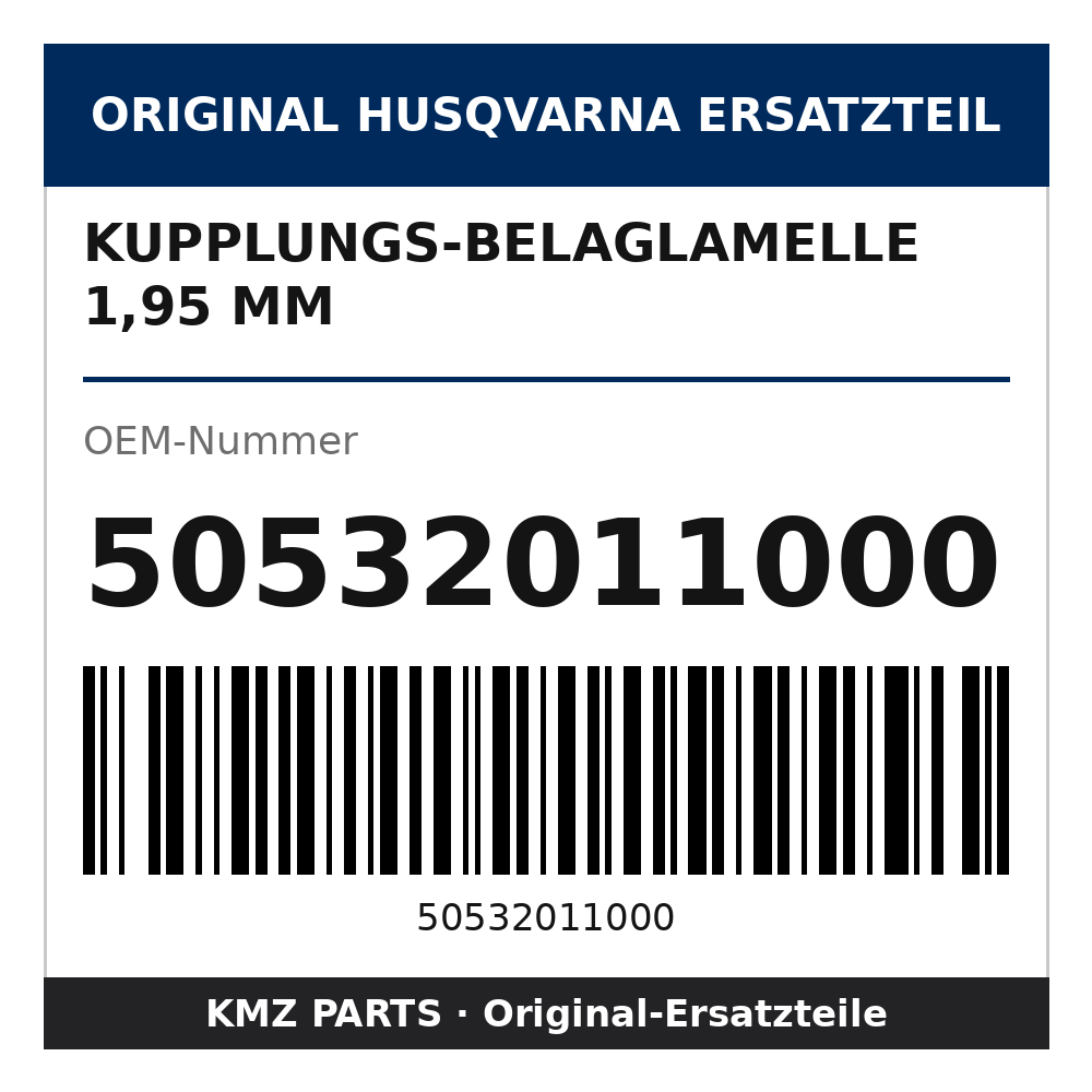 Husqvarna Original Kupplungs-Belaglamelle 1,95 mm 50532011000