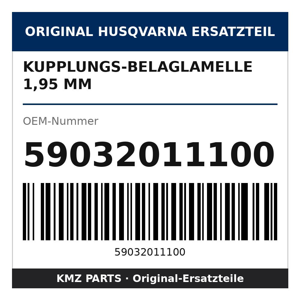 Husqvarna Original Kupplungs-Belaglamelle 1,95 mm 59032011100