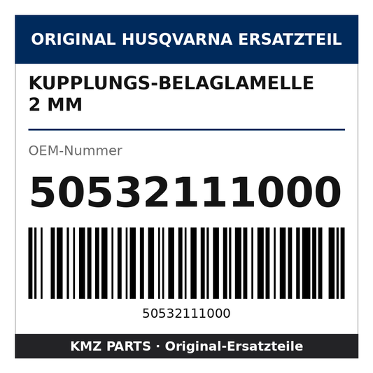 Husqvarna Original Kupplungs-Belaglamelle 2 mm 50532111000