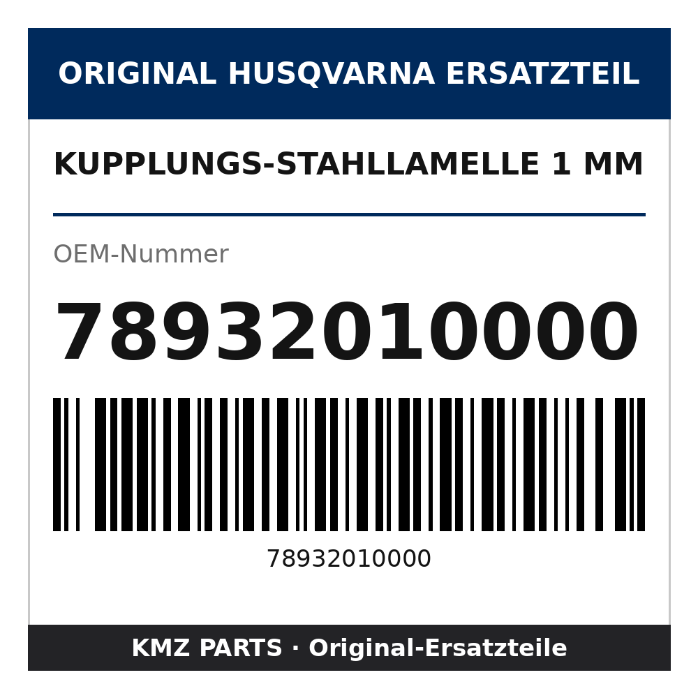 Husqvarna Original Kupplungs-Stahllamelle 1 mm 78932010000