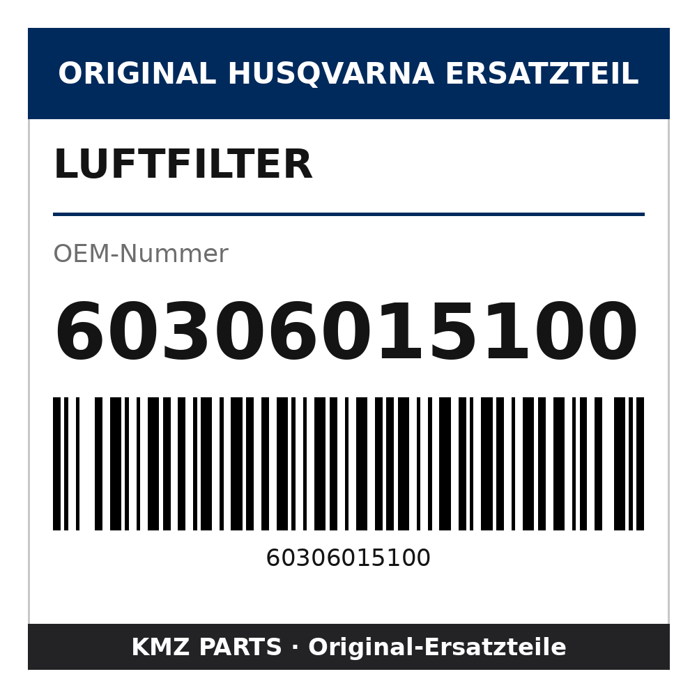 Husqvarna Original Luftfilter 60306015100