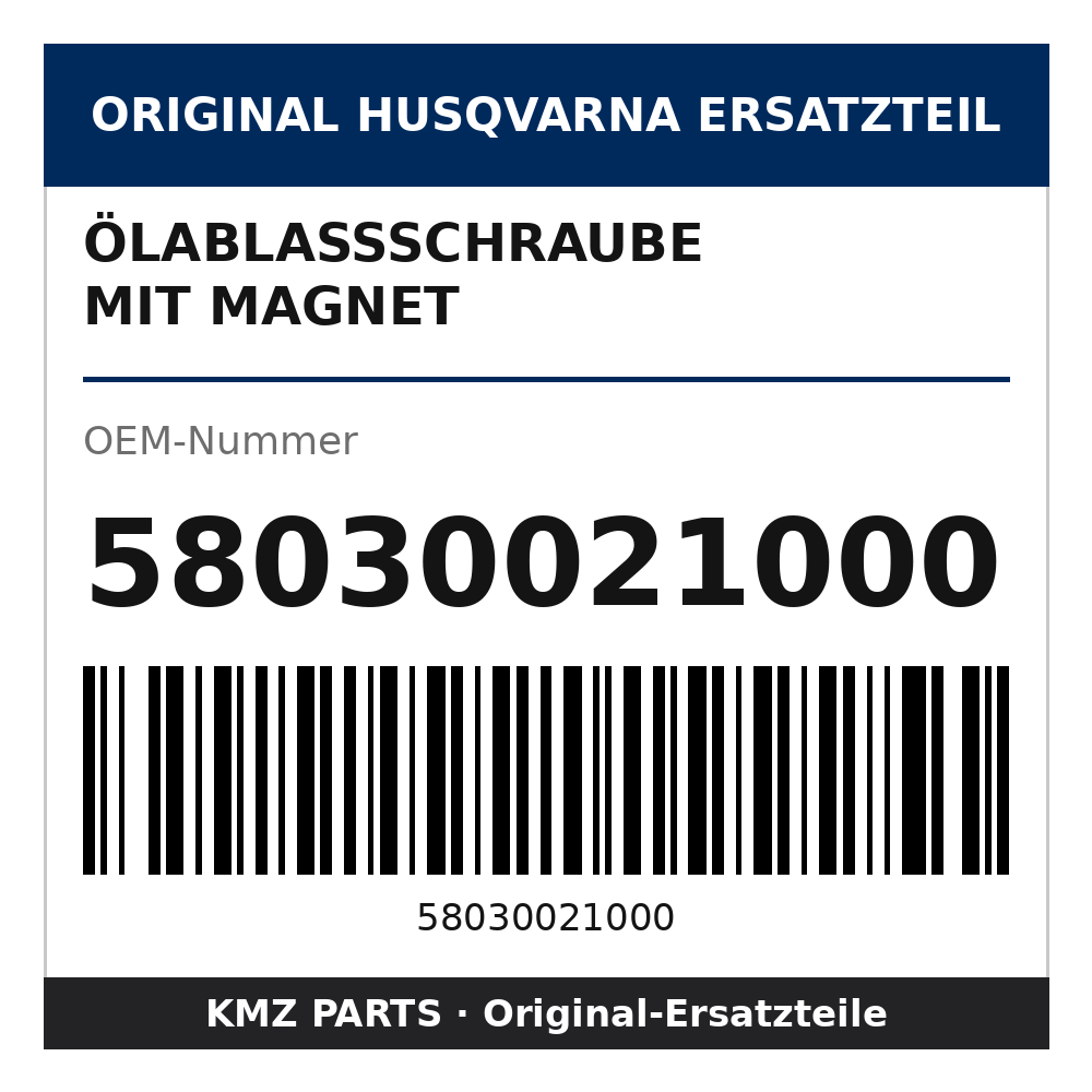 Husqvarna Original Ölablassschraube mit Magnet 58030021000