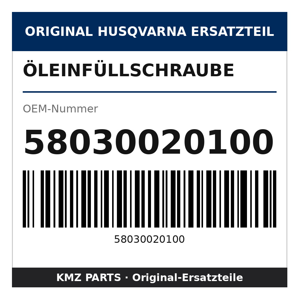 Husqvarna Original Öleinfüllschraube 58030020100